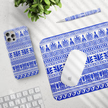 Greek Fret, Mediterranean Pattern Blue Collection