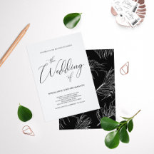 Black & White Chic Script Lettering Wedding Suite