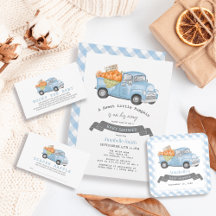 Pumpkin Truck Gingham Baby Shower