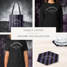 Family Coven Crew Purple & Black Stripe Halloween