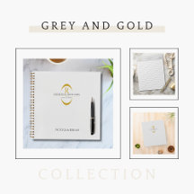 Modern Grey and Gold Monogram