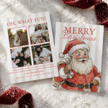 Bold Typography Vintage Santa Holiday Collection