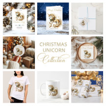 Christmas Unicorn Golden Typography
