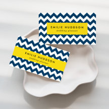 Navy Blue Zigzag Business Cards Collection