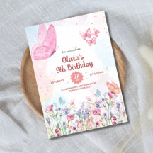 Watercolor Pastel Butterfly Birthday Theme