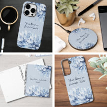 Dusty Blue Wild Flowers Personalized 