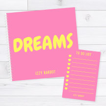 Hot Pink and Yellow Hearts Stationery