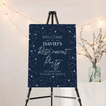 Elegant Navy Blue Retirement Party elements