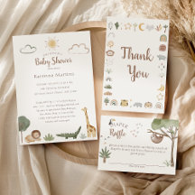 Boho Safari Watercolor Baby Shower Collection