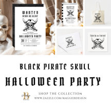 Black Pirate Skull Halloween Party Suite