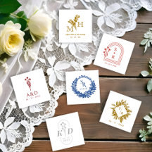 Romantic Wedding Initials Rubber Stamps Collection