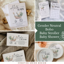 Gender Neutral Boho Baby Stroller Baby Shower