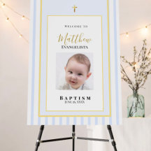 Elegant Blue Gold Baptism