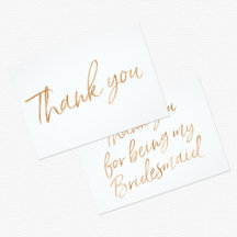 Gold Rose Stylish Lettered "Thank you"