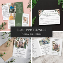 Soft Blush Pink Flowers Feminine Funeral