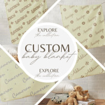 Pastel Yellow ✨ Custom Baby Name Blankets