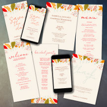 Modern Fall Bright Floral Wedding Collection