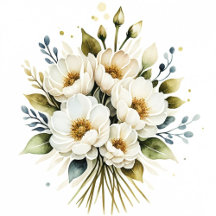 Elegant White Watercolor Floral