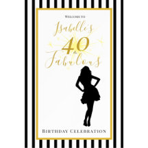 40 & Fabulous Black and Gold Birthday Collection