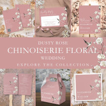 Dusty Rose Chinoiserie Floral Garden Wedding Suite