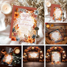 Baby in Bloom Fall Floral Frame Baby Shower
