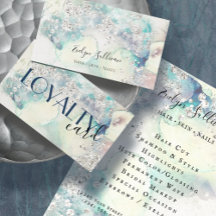 Teal watercolor silver glitter