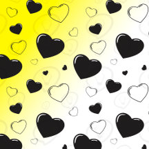 Black glossy hearts cute romantic pattern
