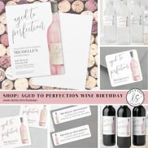 Aged To Perfection Pink Wine Bottle Birthday Party