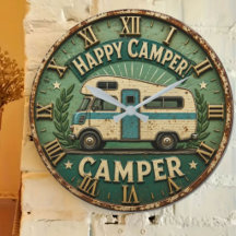 Camping Wall Clocks   Rustic Cabin, RV, Campfire 