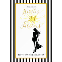 21 & Fabulous Black and Gold Birthday Collection
