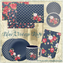 Blue Vintage Rose Theme Collection