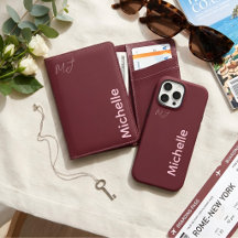 The Minimal Signature: Burgundy & Pink Custom Name