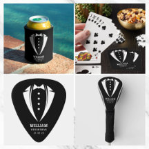 Black & White Wedding Tuxedo Groomsmen Gifts
