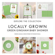 Locally Grown Green Gingham Baby Shower