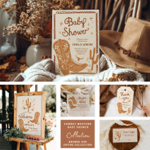 Cowboy Western Baby Shower Collection