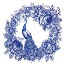 Elegant Peacock Bird & Rose