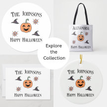 Halloween Party Family Name Cute Pumpkin