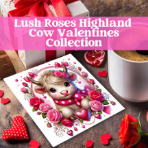 Lush Roses Highland Cow Valentines Collection