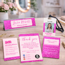 Hot Pink Glitter Modern Branding