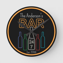 Fun Bar Pub Man Cave Wall Clock