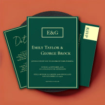 Elegant Simple Green And Gold Monogram Collection