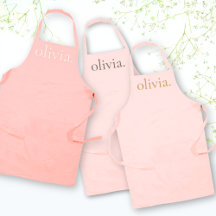 Simple Modern Elegant His Hers Monogram Name Apron