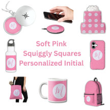 Light Pink Squiggly Squares Party Supplies Gifts