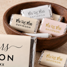 Modern Mr and Mrs Monogram Wedding Hershey Favors