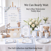 We can bearly wait Boy Bear Baby Shower Suite