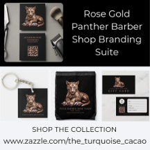 Rose Gold Panther Barber Shop Branding Suite