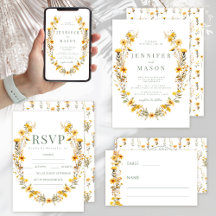 Yellow rustic wildflower wedding