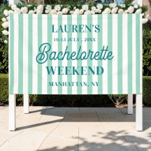 Teal Blue Striped Bridal Shower | Bachelorette