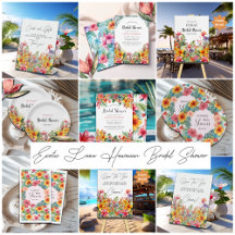 Exotic Luau Hawaiian Bridal Shower Collection