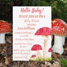 Toadstools Watercolor Baby Shower